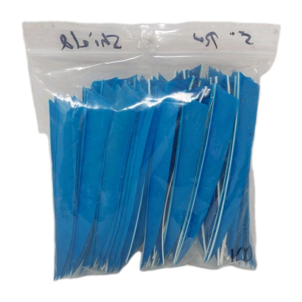 100 Pack Archery Arrow Feathers 5" Right Wing: Shield Turquoise Blue