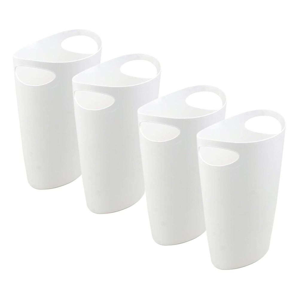 Superio Slim Bathroom Trash Can 2 Gallon Plastic, 4 Grey
