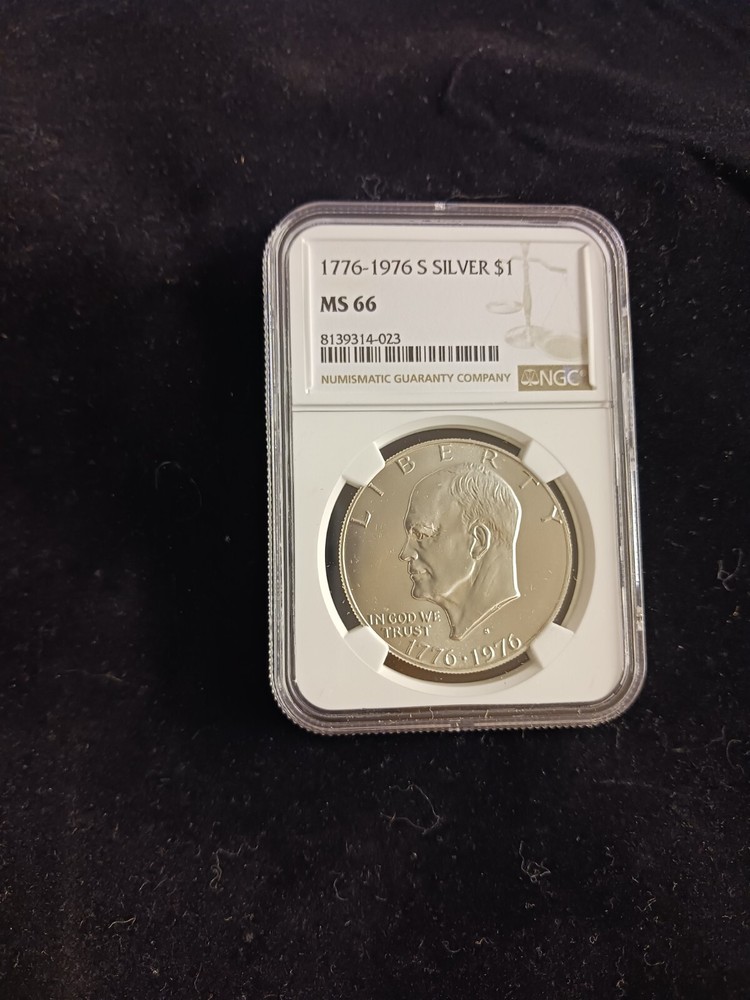 1776-1976(S) Silver NGC MS 66 IKE Dollar Coin