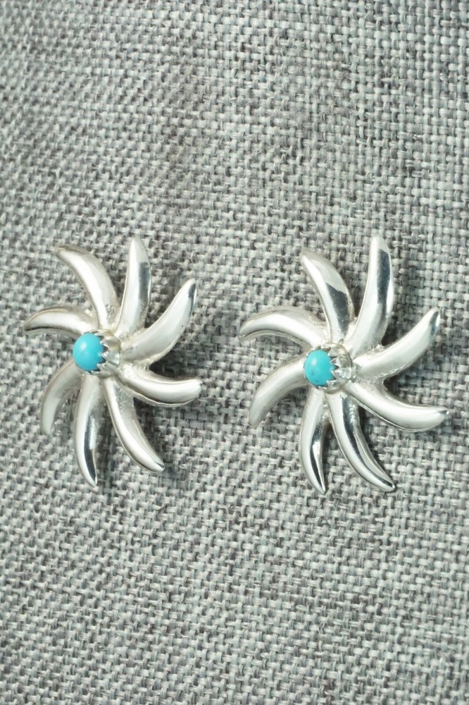 Turquoise & Sterling Silver Earrings - Sylvia Chee