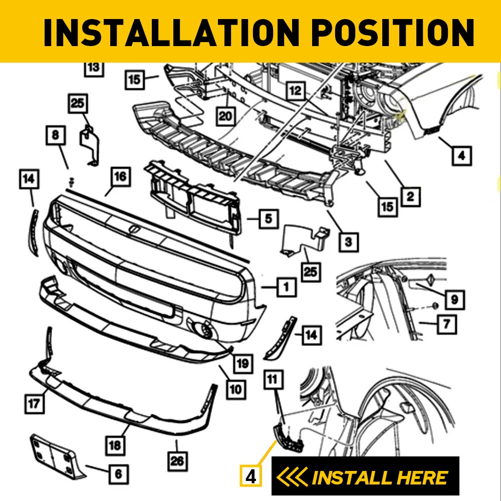 Pair Front Bumper Retainer Bracket for Honda 2016-2021 Civic Left Right Side EOA
