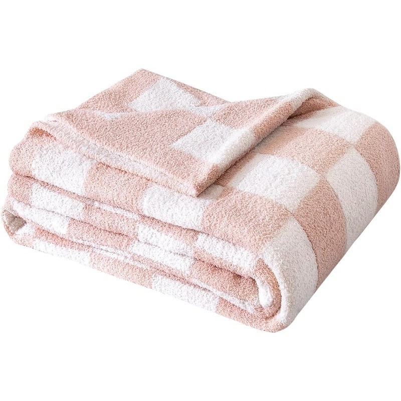 Cozy Reversible Checkered Throw Blanket Soft Microfiber Multi Use Gift Idea