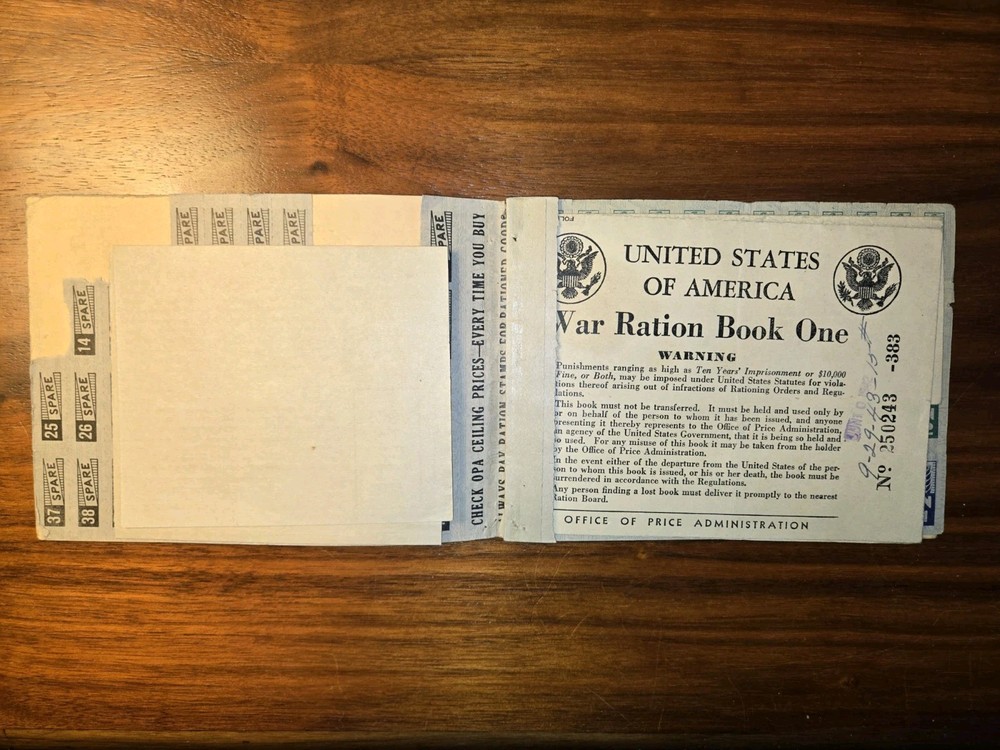 World War Two Ration Book #4 W/Stamps