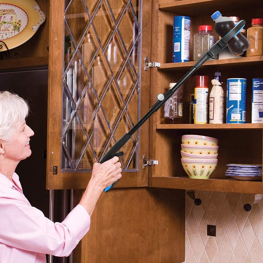 2-Pack 32" Reacher Grabber Tool with Light, Foldable Magnetic Claw, Blue