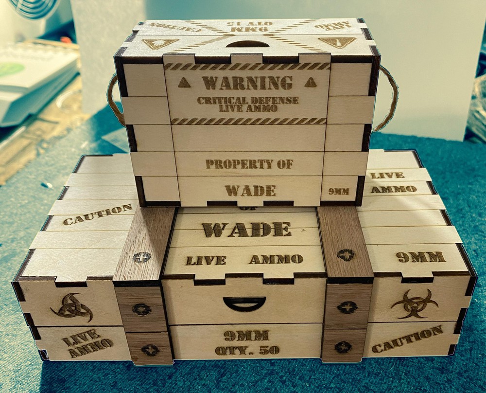 9mm 50 Round Personalized Ammo Crate