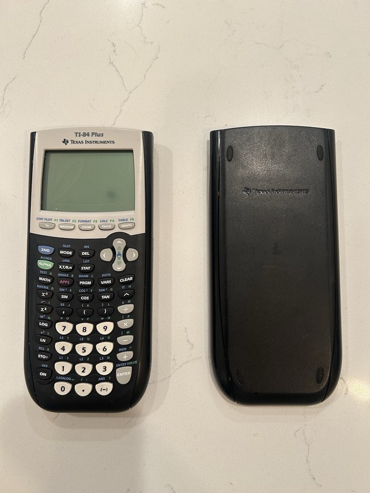 Texas Instruments TI-84 Plus Graphing Calculator Black w/ Cover TESTED