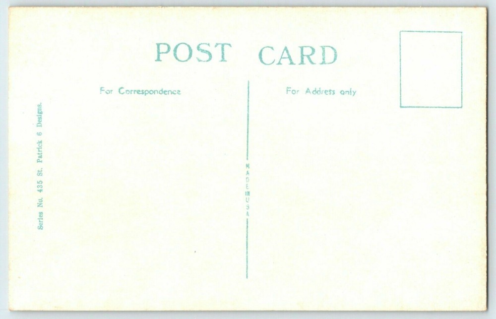 C1915 St. Patrick's Day Shamrock Post Card A8