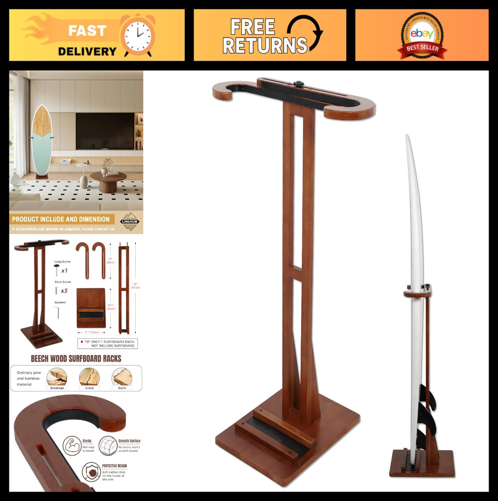 Adjustable Surfboard Stand Rack - Vertical Floor Display for Shortboard & Longbo