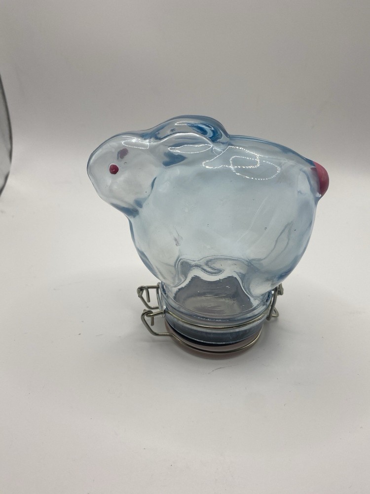 Contained Art Bunny Rabbit Porcelain Ceramic Container Trinket Chachki Hinged