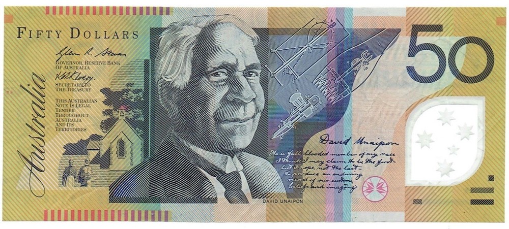 2008 $50 HB 08118188 - 7 Digit Binary Number Note Australia Polymer Banknote