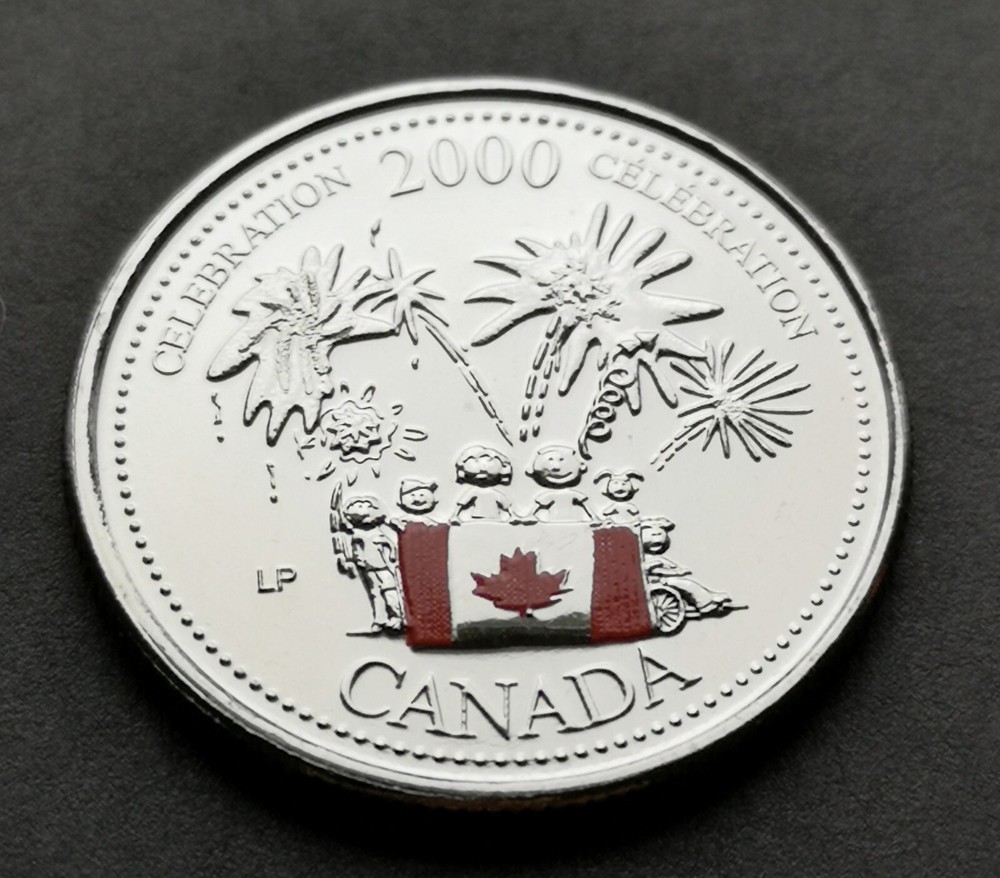 *** CANADA  25  CENTS  COLOURED  2000  *** CELEBRATION  ***