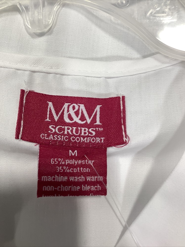M&M Scrubs White Set Men's Women's Medium