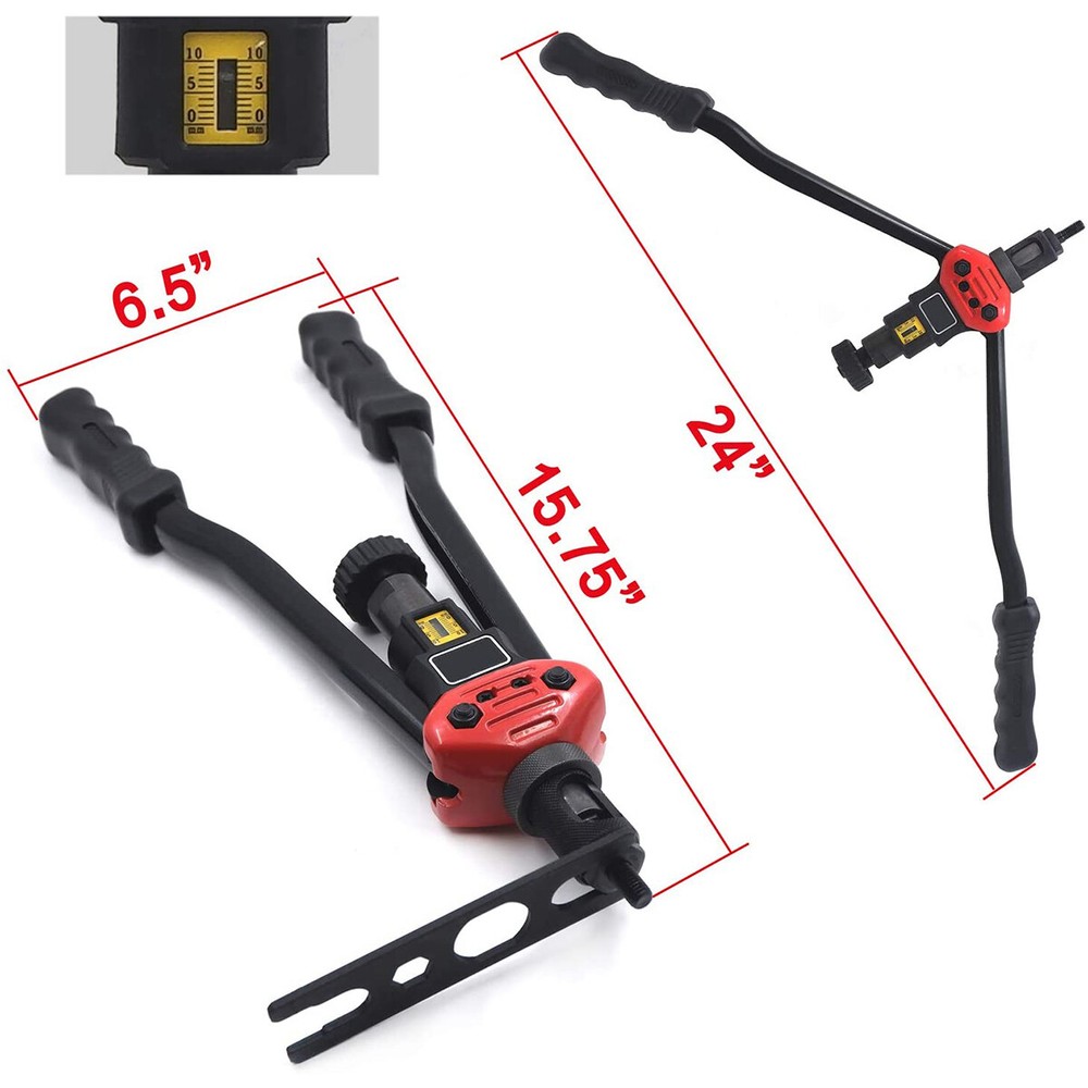 16"Rivet Gun Kit Rivnut Thread Setting Tool Nut Setter NutSert Metric SAE 1620PC