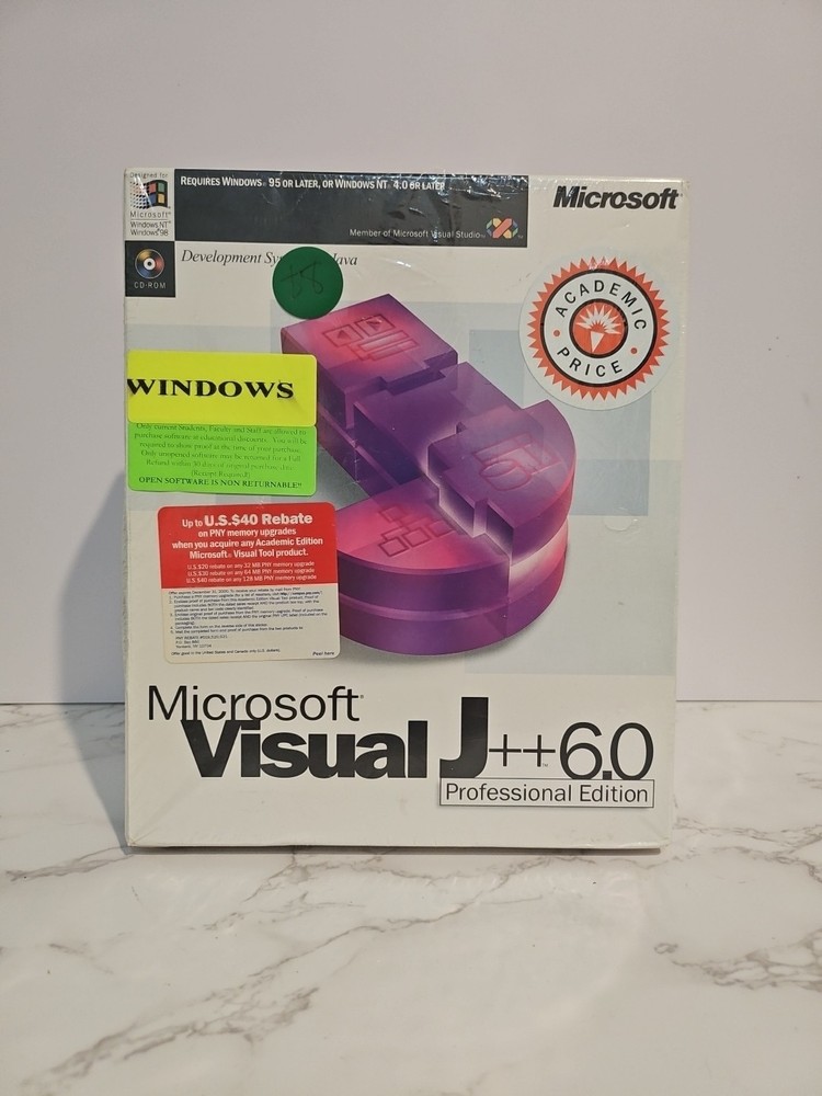 Microsoft Visual J++ 6.0 Professional Edition New Sealed