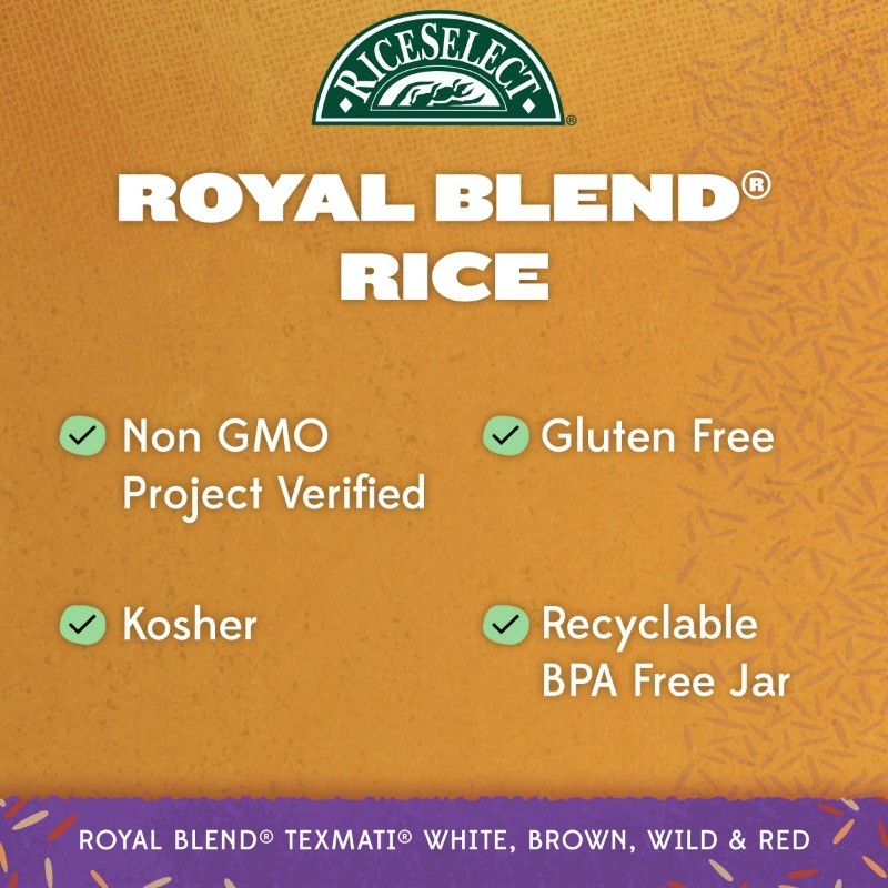RiceSelect Royal Blend Rice, Texmati Rice Blend, 21 oz Jar
