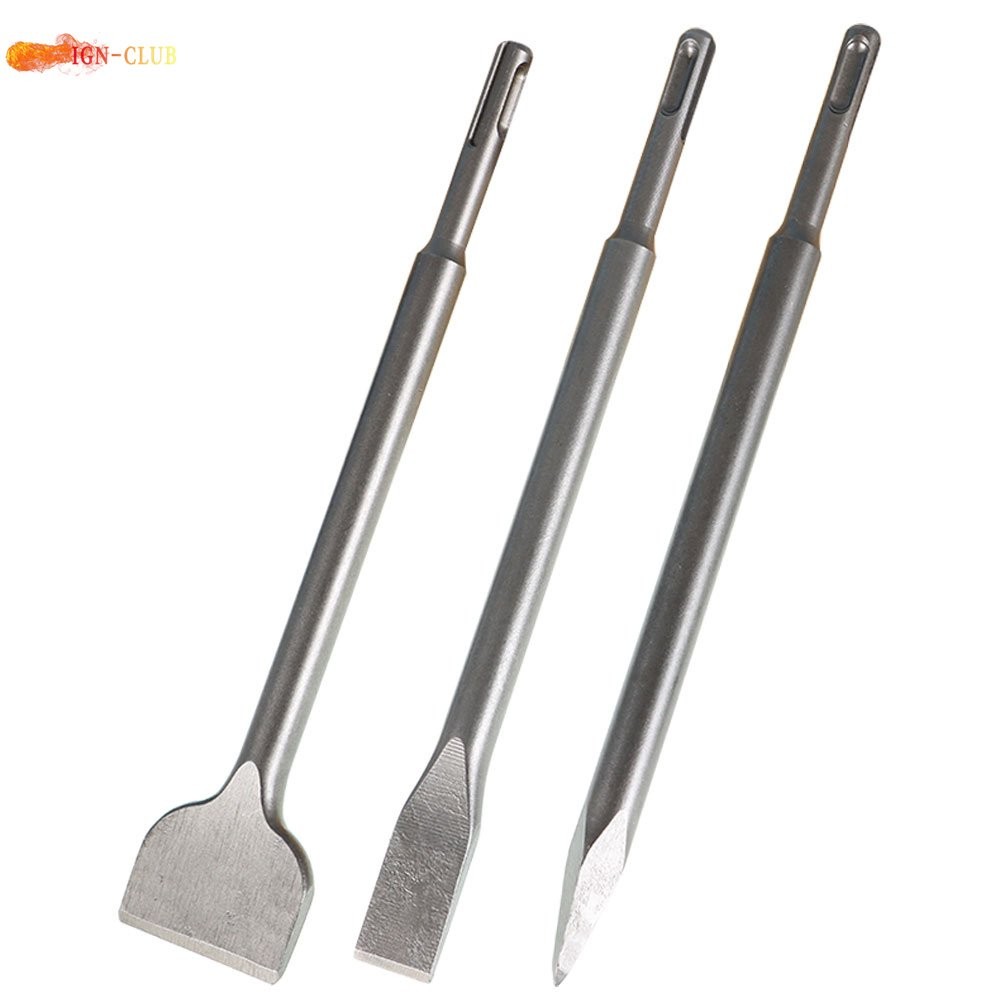 6-Pack High Quality Concrete Drill Bit Set Includes Point Chisel And Flat Chisel