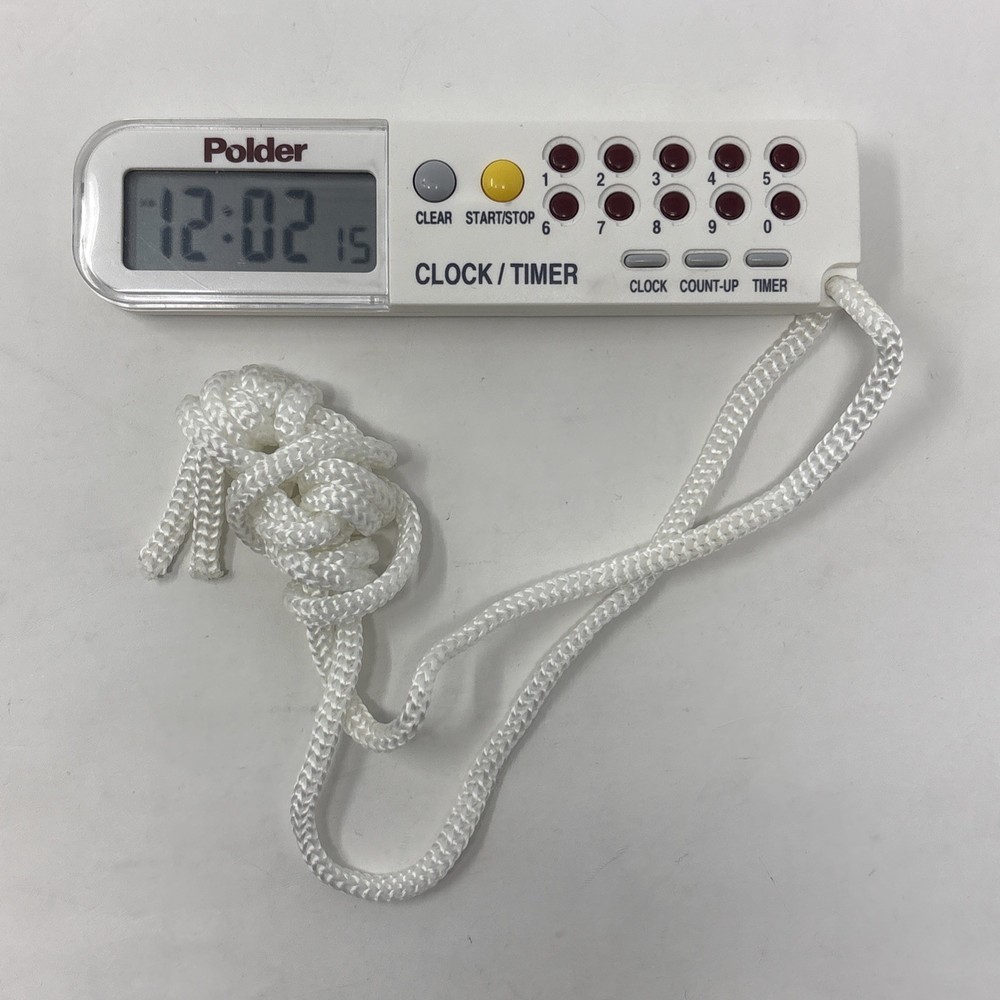 Polder 3-IN-1 Timer Clock & Stopwatch 898-90 Multi Function Tool w/ Lanyard