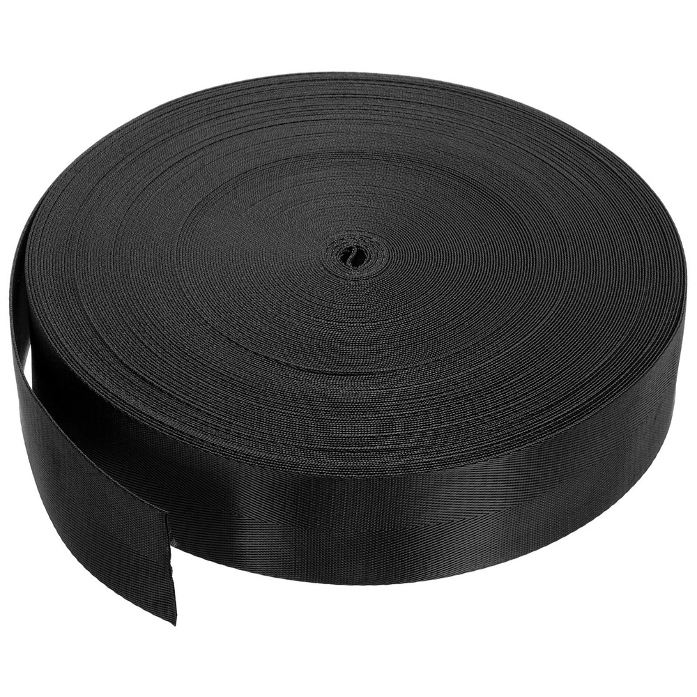 Flat Nylon Webbing Strap 2 Inch 50 Yards Black for Backpack