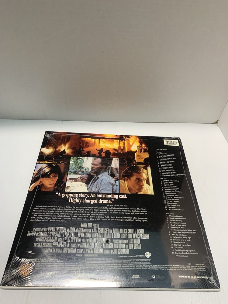 "A Time To Kill" Widescreen Laserdisc LD - Sandra Bullock