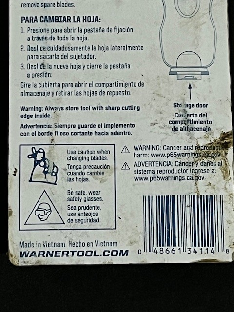 Warner Mini Glass Scraper #34114