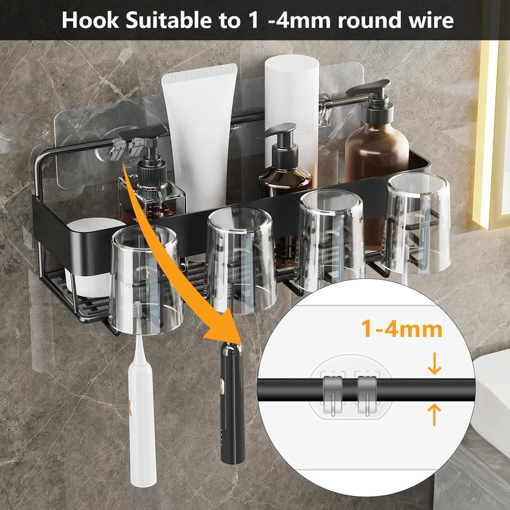 12 Pack Shower Caddy Adhesive Hooks Replacement, Shower Shelf Adhesive Replaceme