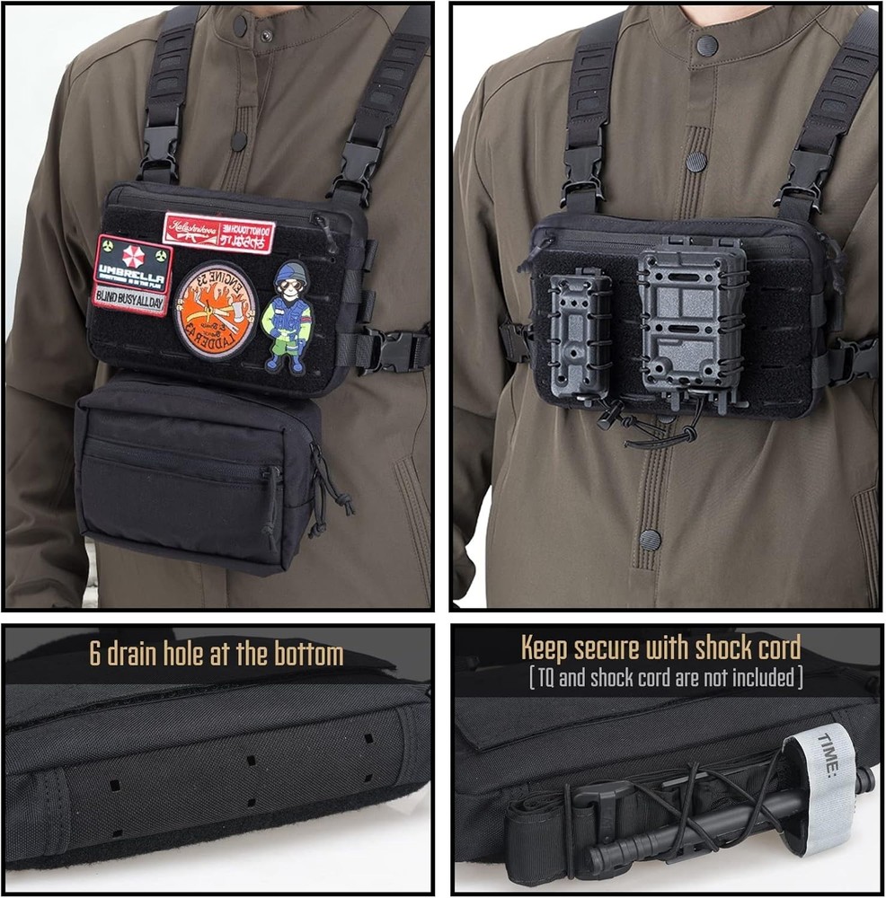 Tactical Chest Rig Pack for Outdoor Activities with Multiple Compartments
