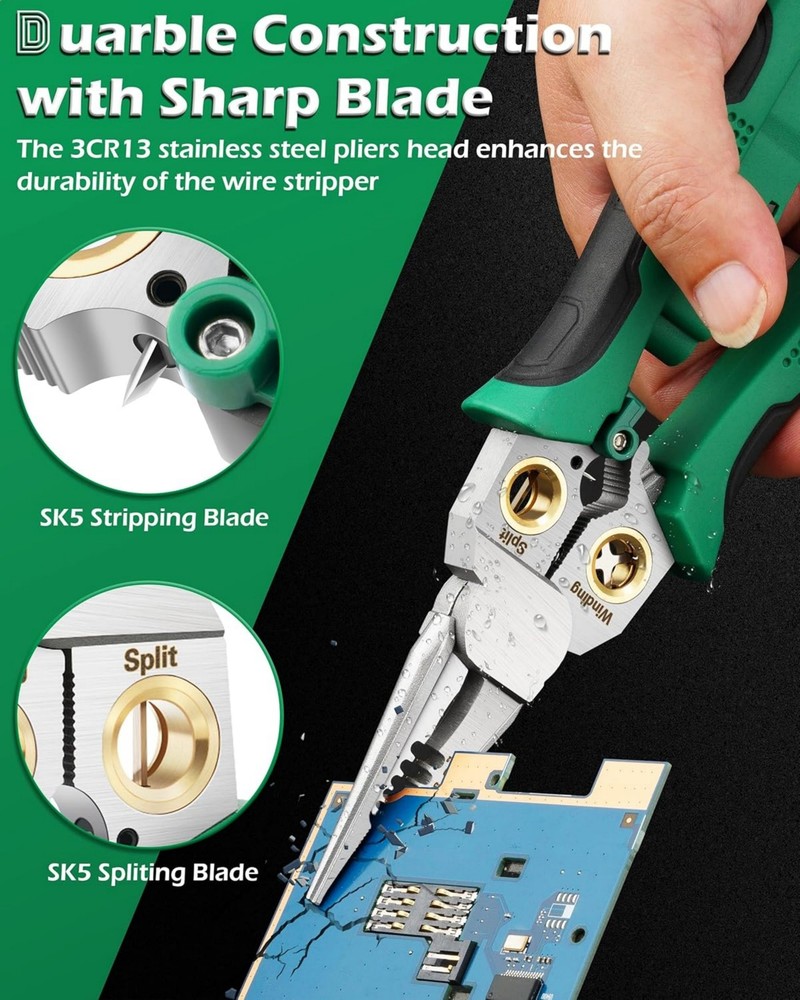 8 In 1 Wire Stripper Twister for Cutting and Pulling Wires, Cable Scissors