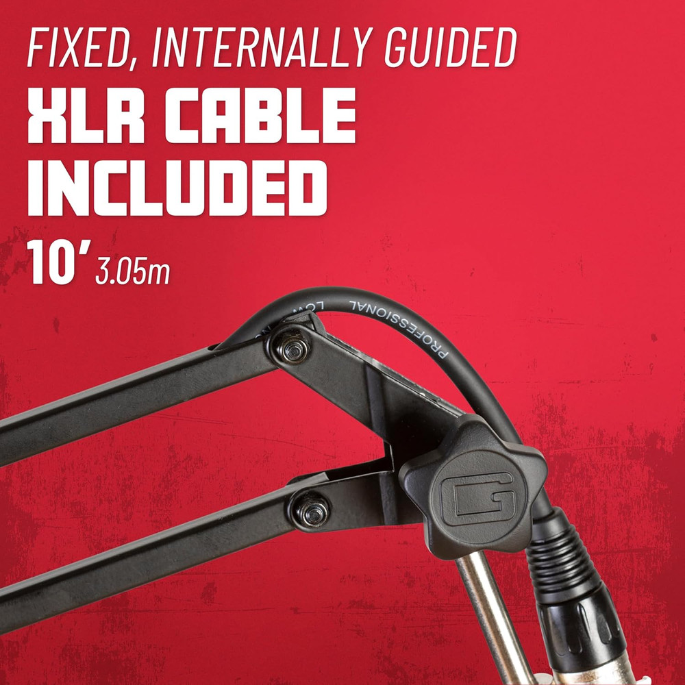 Spring-Loaded Desk-Mounted Microphone Boom Arm for Broadcasts, Podcasts, Content
