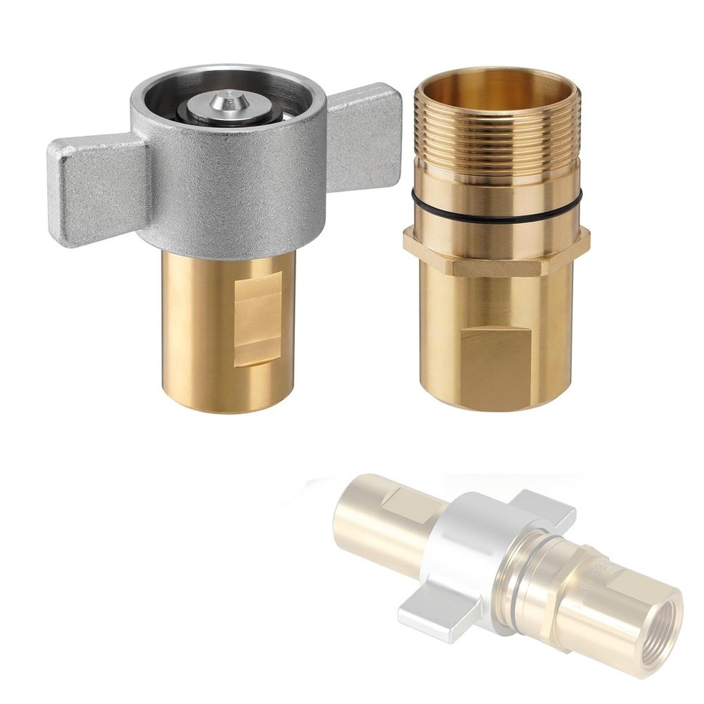NEW 1" NPT Wet-Line Wing Nut Hydraulic Quick Disconnect Coupler / Coupling Set