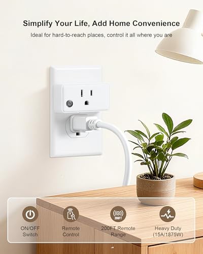Remote Control Outlet, 200FT Long Range Wireless Light 1 Remote + 1 Outlet