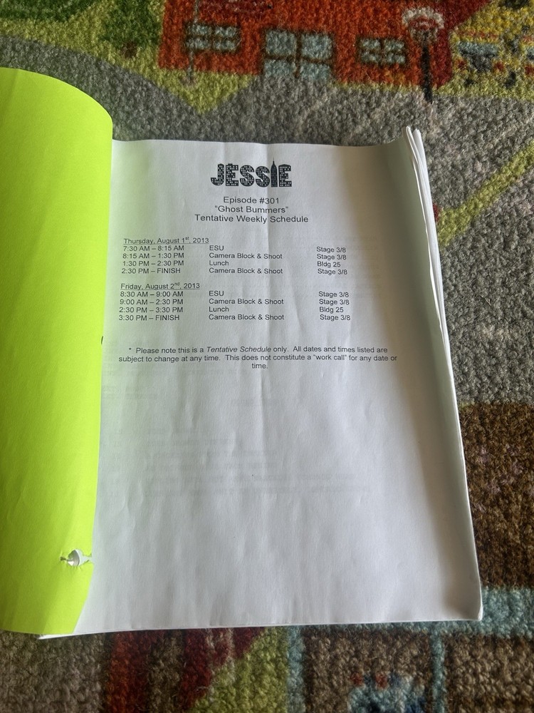 Jessie Ghost Bummers Rare Disney Original Script Shooting Draft 2013 S3 Ep 1