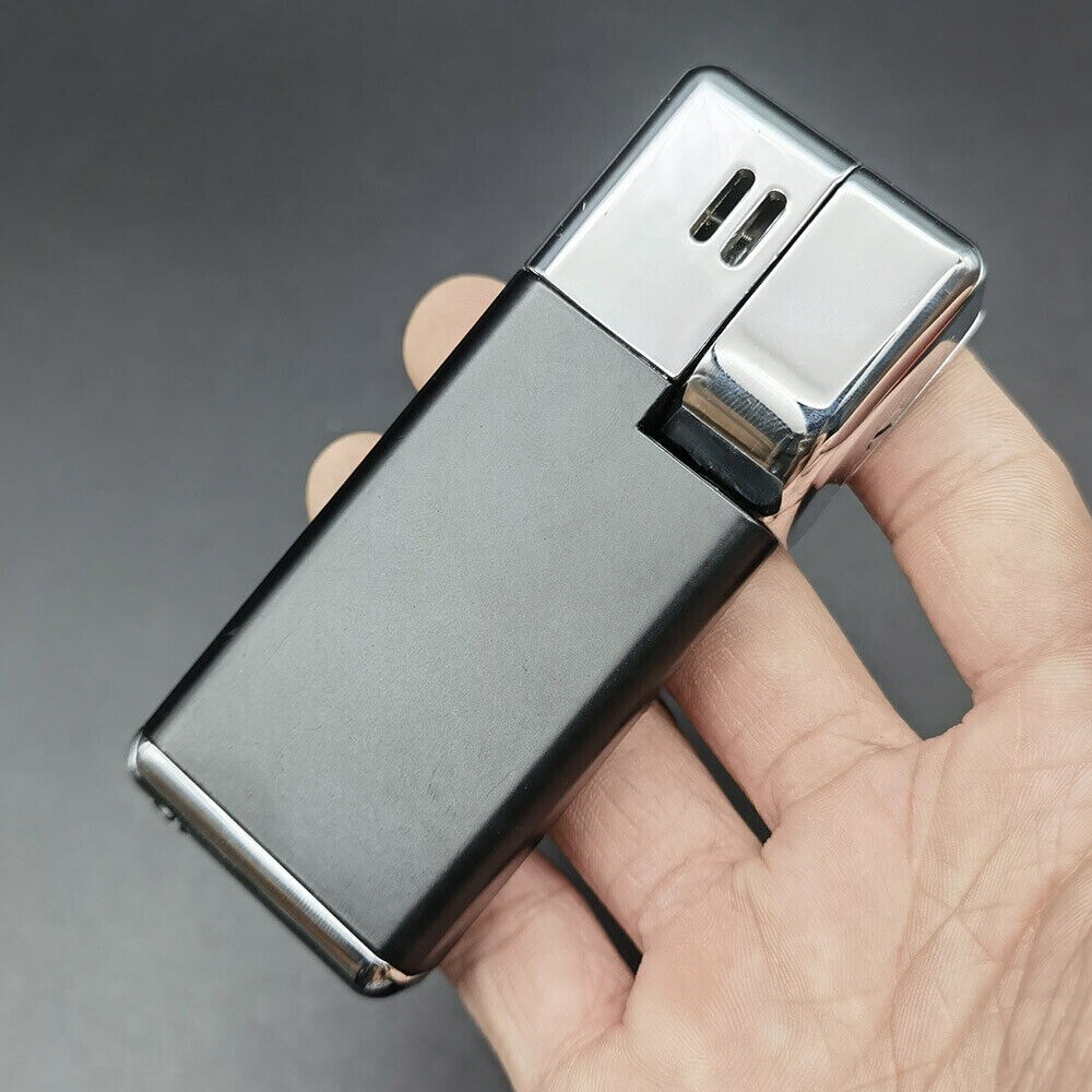Folding Smoking Lighter Pipe Combo Smoking Pipe Ligthers w/ Free Screen Black