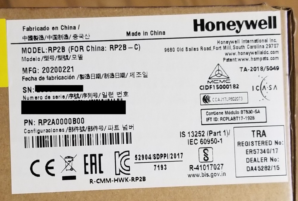Honeywell RP2 2" Rugged Mobile Printer iPhone iPad USB NFC Bluetooth 4.0