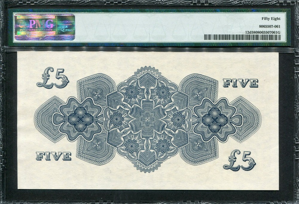 Tonga 1966, 5 Pounds, P12d, PMG 58 AUNC