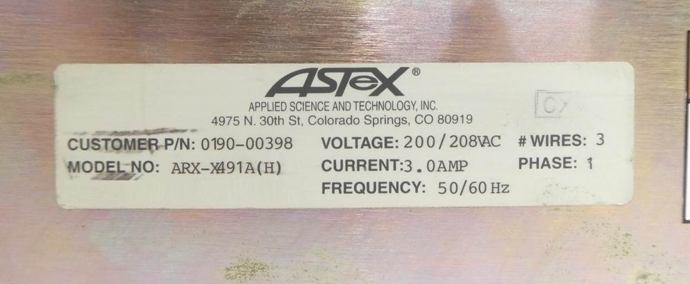 ASTeX Applied Science ARX-X491A(H) Microwave Control Module 0190-00398 Working