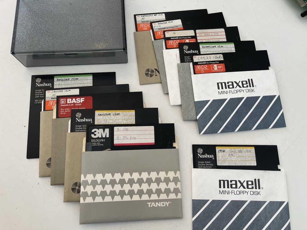 Sony MBC-1000 Computer Floppy Boot Disks + Software + Disk Carrying Case