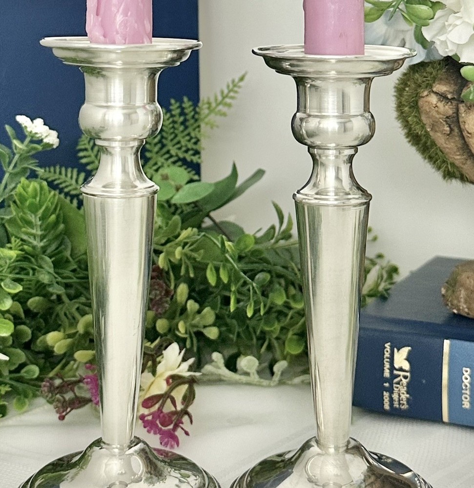 Sterling Candle Holders Vintage Silver Weighted Console Candlesticks Pair