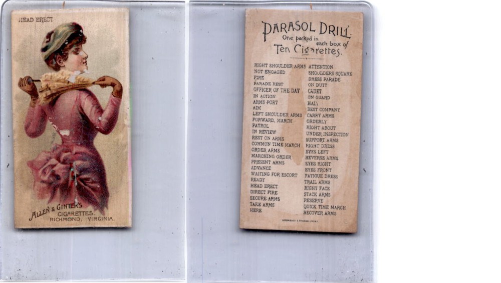 N18 Allen & Ginter, Parasol Drill, 1888, Head Direct