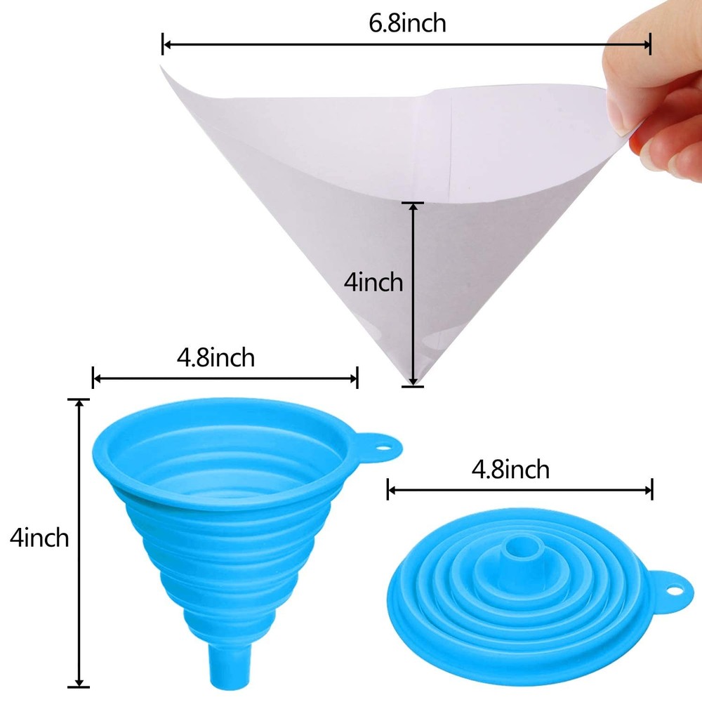 75 Pcs Paint Resin Filter Disposable Strainers with Cone Silicone Funnel Filter