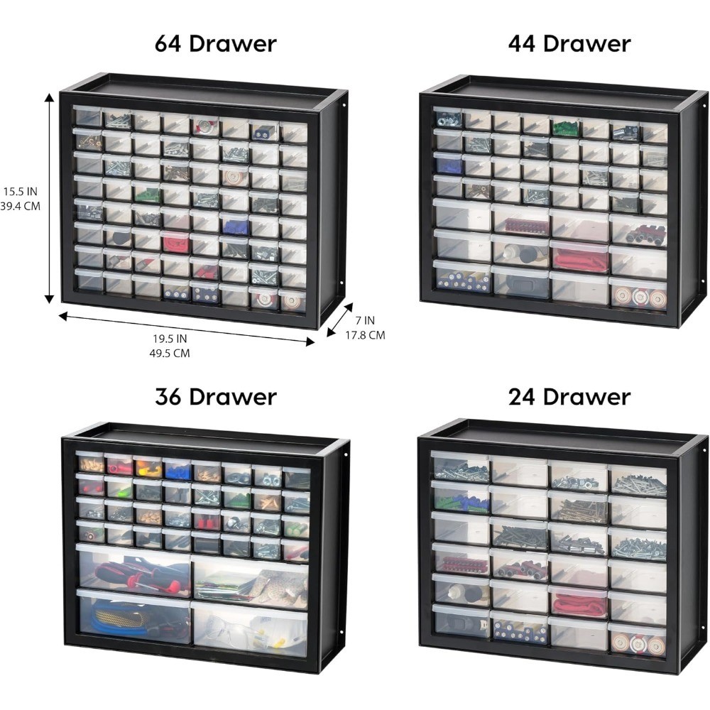 64-Drawer Stackable Storage Cabinet with Screw Tool for Hardware