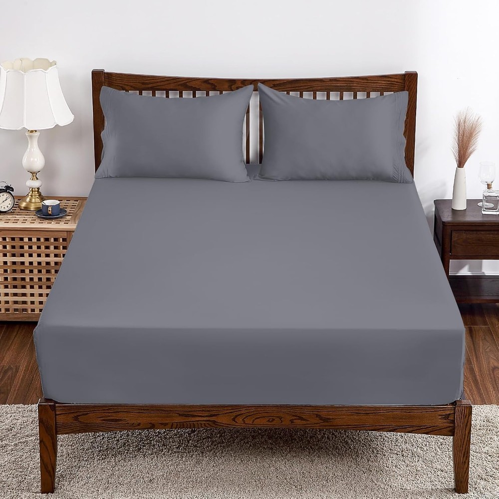 Bamboo Viscose Fitted Sheet King Size Only, 400 Thread Count, 8-16" Deep Pock...