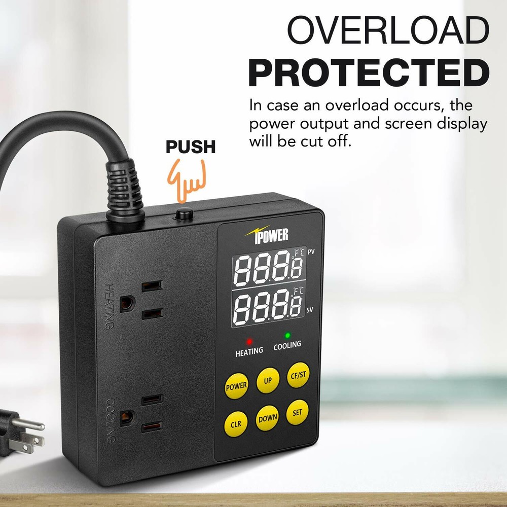 iPower Professional Digital Heating and Cooling Temperature Controller 1875W