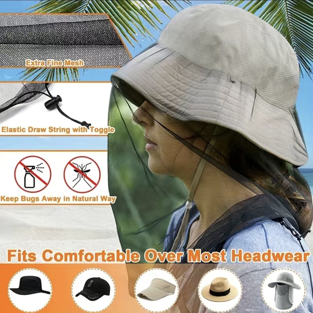 Head Net Mesh, Face Neck Netting from Insect Bug Bee Mosquito Gnats Cicada
