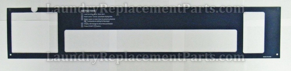 DEXTER STACK DRYER OVERLAY PART# 9435-018-001