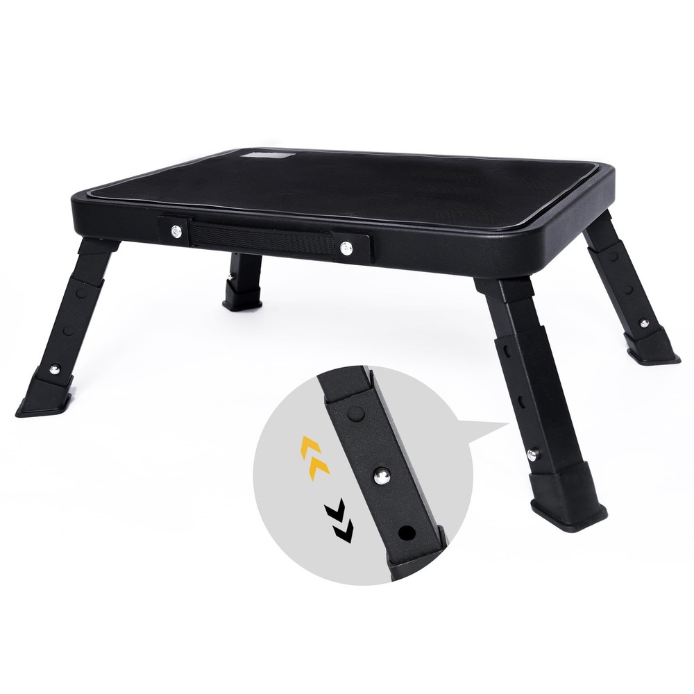 3 Levels Adjustable Folding Step Stool,Foldable RV Stool,Safer Black