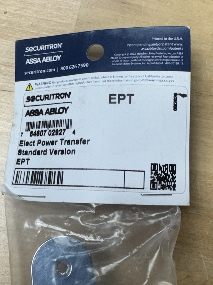 ASSA ABLOY Securitron EPT Standard Electrical Power and Data Transfer
