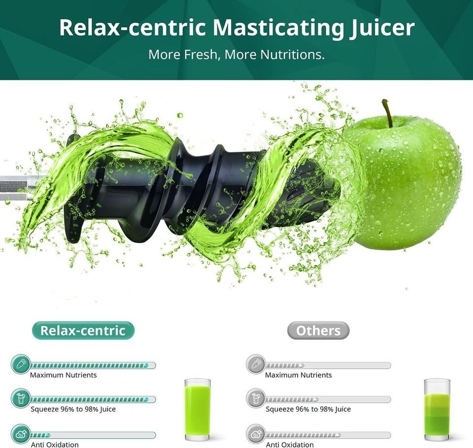 Relax-centric Juicer Machines, Slow Masticating Juicer Orange (Save 50%)
