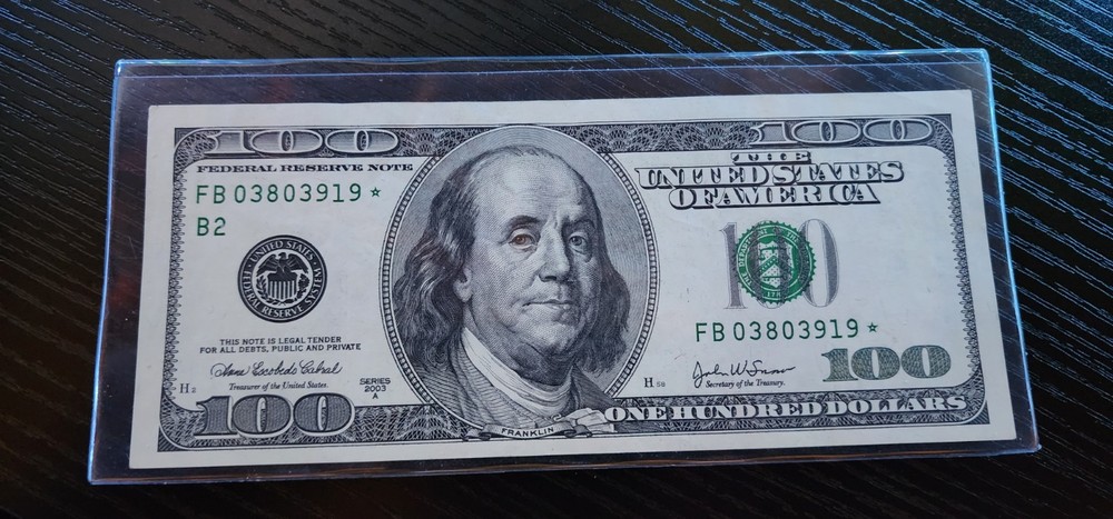 $100 Star Note Series 2003 A