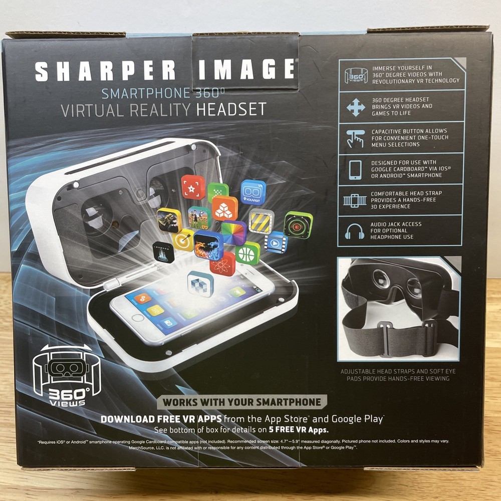 Sharper Image Smartphone 360 Degrees Virtual Reality Headset Transform Reality