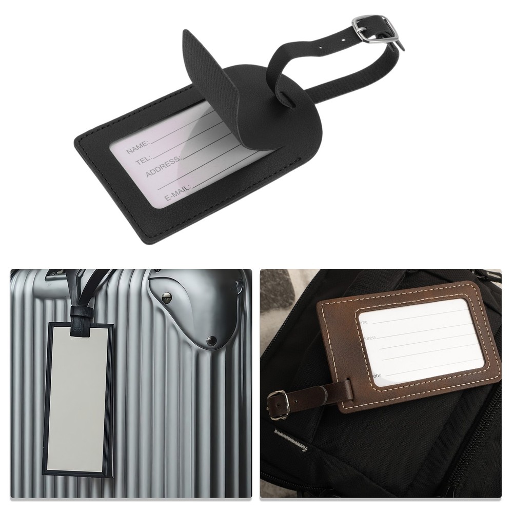 1 Pc Vertical Flip Luggage Tag for Travelling Black